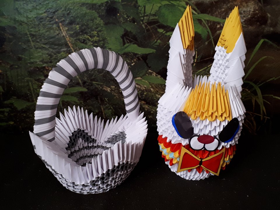Królik i koszyk origami - DIY